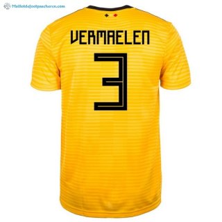 Maillot Belgica Exterieur Vermaelen 2018 Jaune Pas Cher