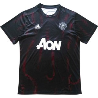 Maillot Entrainement Manchester United 2018 2019 Noir Rouge Pas Cher