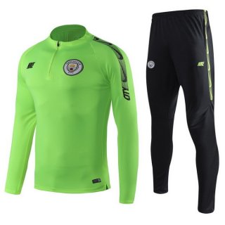 Survetement Manchester City 2019 2020 Vert Fluorescente Pas Cher