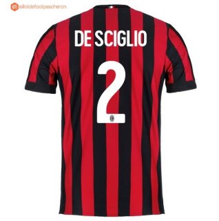 Maillot Milan Domicile Desciglio 2017 2018 Pas Cher