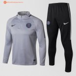 Survetement Paris Saint Germain 2017 2018 Gris Clair Pas Cher