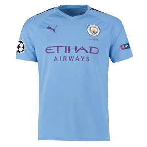 Thailande Maillot Manchester City Domicile 2019 2020 Bleu Pas Cher