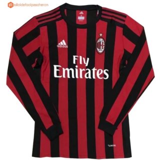 Maillot Milan Domicile ML 2017 2018 Pas Cher