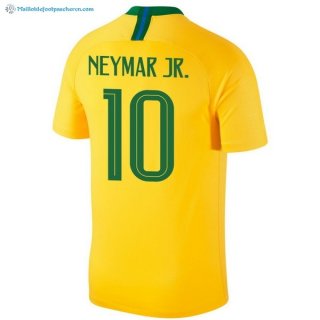 Maillot Brésil Domicile Neymar JR. 2018 Jaune Pas Cher