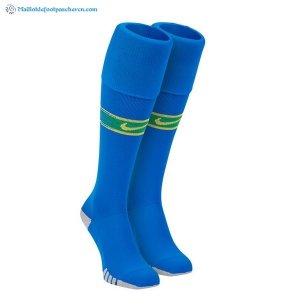 Chaussette Brésil Exterieur 2018 Bleu Pas Cher