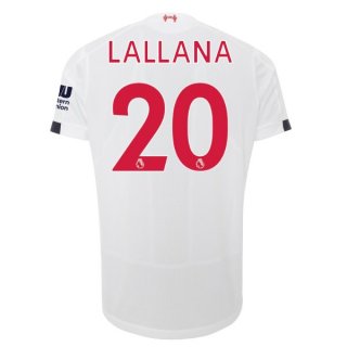 Maillot Liverpool NO.20 Lallana Exterieur 2019 2020 Blanc Pas Cher