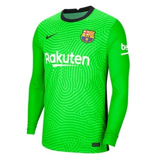 Thailande Maillot Barcelona Gardien ML 2020 2021 Vert Pas Cher