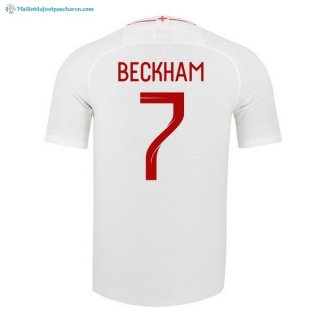 Maillot Angleterre Domicile Beckham 2018 Blanc Pas Cher