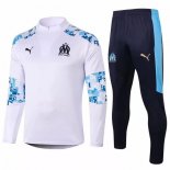 Survetement Marseille 2020 2021 Blanc Bleu Pas Cher