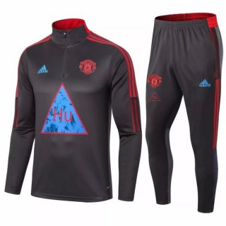 Survetement Manchester United 2020 2021 Noir Bleu Pas Cher