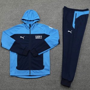 Sweat Shirt Capuche Marseille 2021 2022 Bleu Pas Cher