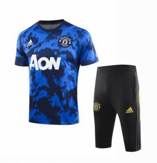 Entrainement Manchester United Ensemble Complet 2019 2020 Bleu Noir Pas Cher