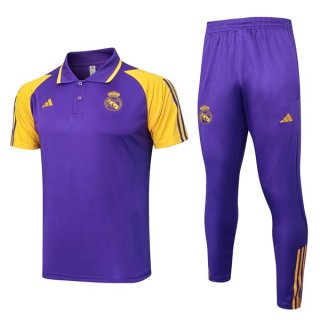 Polo Real Madrid Ensemble Complet 2024 2025 Purpura Jaune