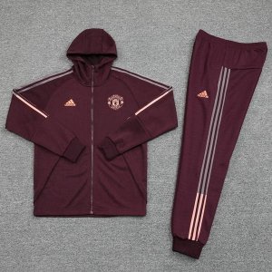 Sweat Shirt Capuche Manchester United 2020 2021 Bordeaux Pas Cher