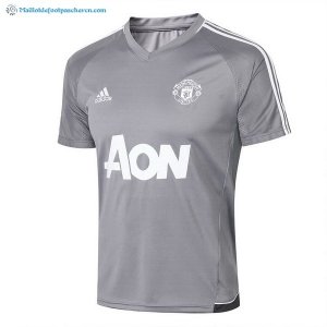 Maillot Entrainement Manchester United Ensemble Complet 2017 2018 Gris Pas Cher